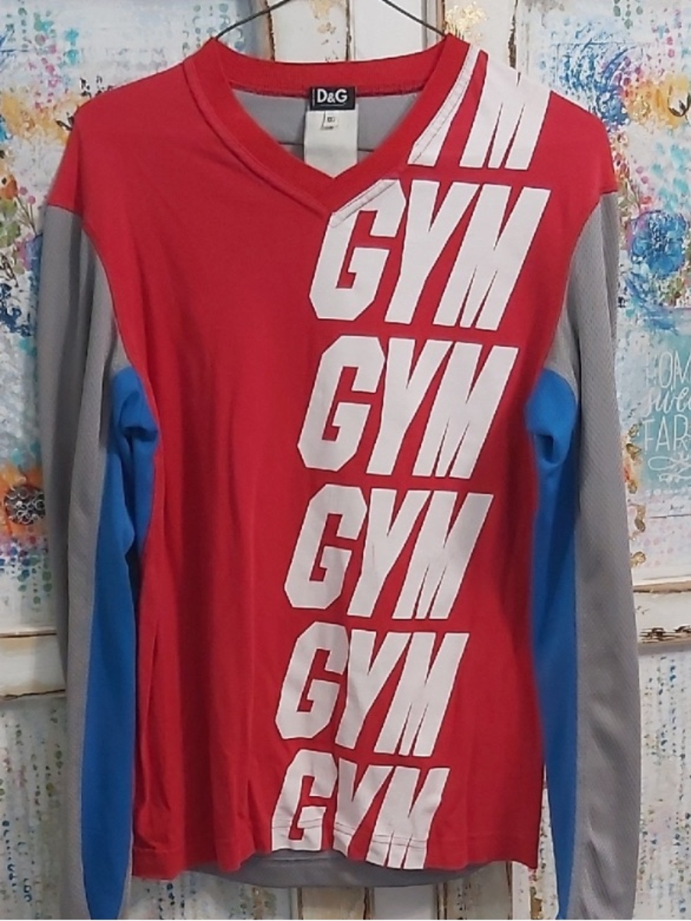 D&G Red Long Sleeve Gym Shirt